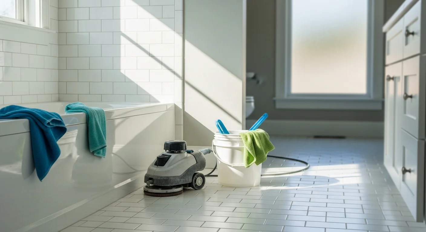 Clean tile and grout in a kitchen or bathroom
