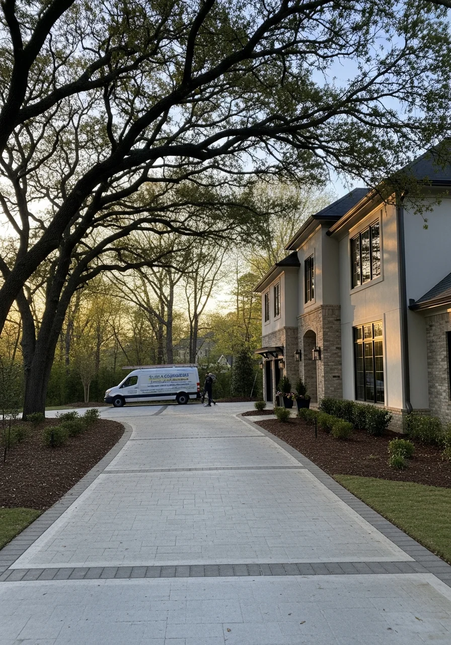 Johns Creek home with contemporary design and premium landscaping.