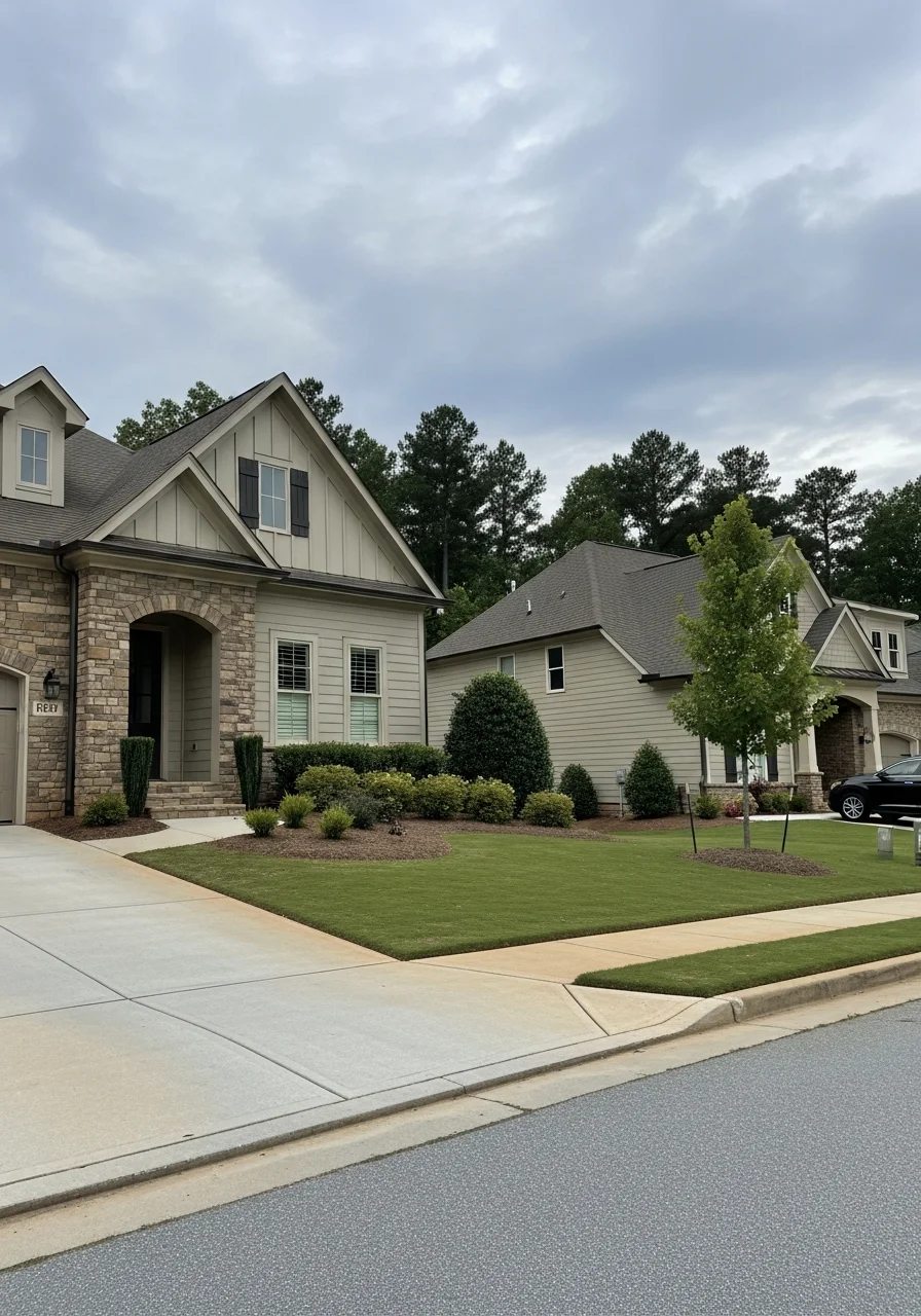 Milton home exterior with contemporary architecture and well-maintained front yard.